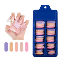 Load image into Gallery viewer, Blue Box Full Stickers Wear Long Ballet Fake Nails Solid Color Nail Patch Color