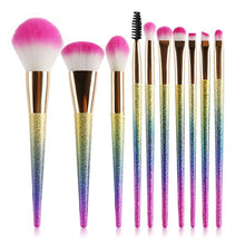 Load image into Gallery viewer, 10 crystal makeup brushes