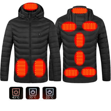 Load image into Gallery viewer, New Heated Jacket Coat USB Electric Jacket Cotton Coat Heater Thermal Clothing Heating Vest Men&#39;s Clothes Winter